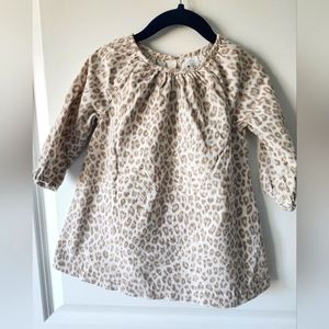 Baby GAP - Toddler girls leopard dress size 2t, long sleeve micro-corduroy